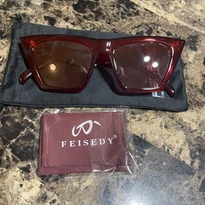 Red cat eye sunglasses